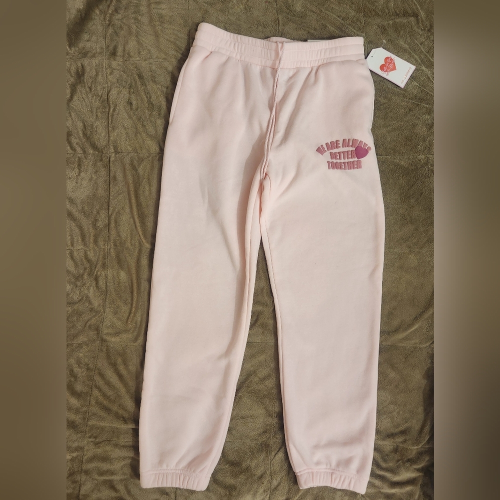 Women's Light Pink Joggers with Motivational Print